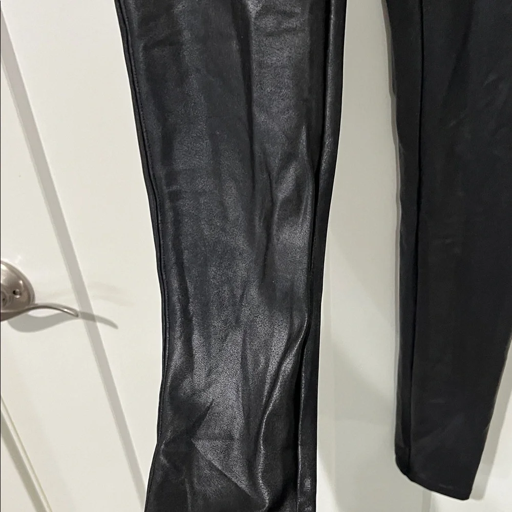 Spanx Faux Leather Black High-Waisted Leggings Sz M